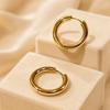 Gold-Plated Stainless Steel Round Wire Hoop Earrings: Fashionable, Light Luxury, Minimalist, High-End Feel Jewelry