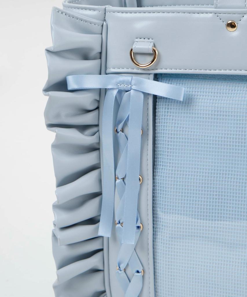 Sparkling Frill Ita Ita Deco Clear Oshikatsu Oshikatsu Live Gray [WEGO] Lace-up Bag, Bag, Bag, Bag, Multi-functional, Oshikatsu, Goods, Bag, Event,