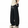 American Solid Color Simple Trendy Brand Splicing Overalls Men's Pure Cotton Comfortable Loose Wide Leg Straight Casual Long Pants