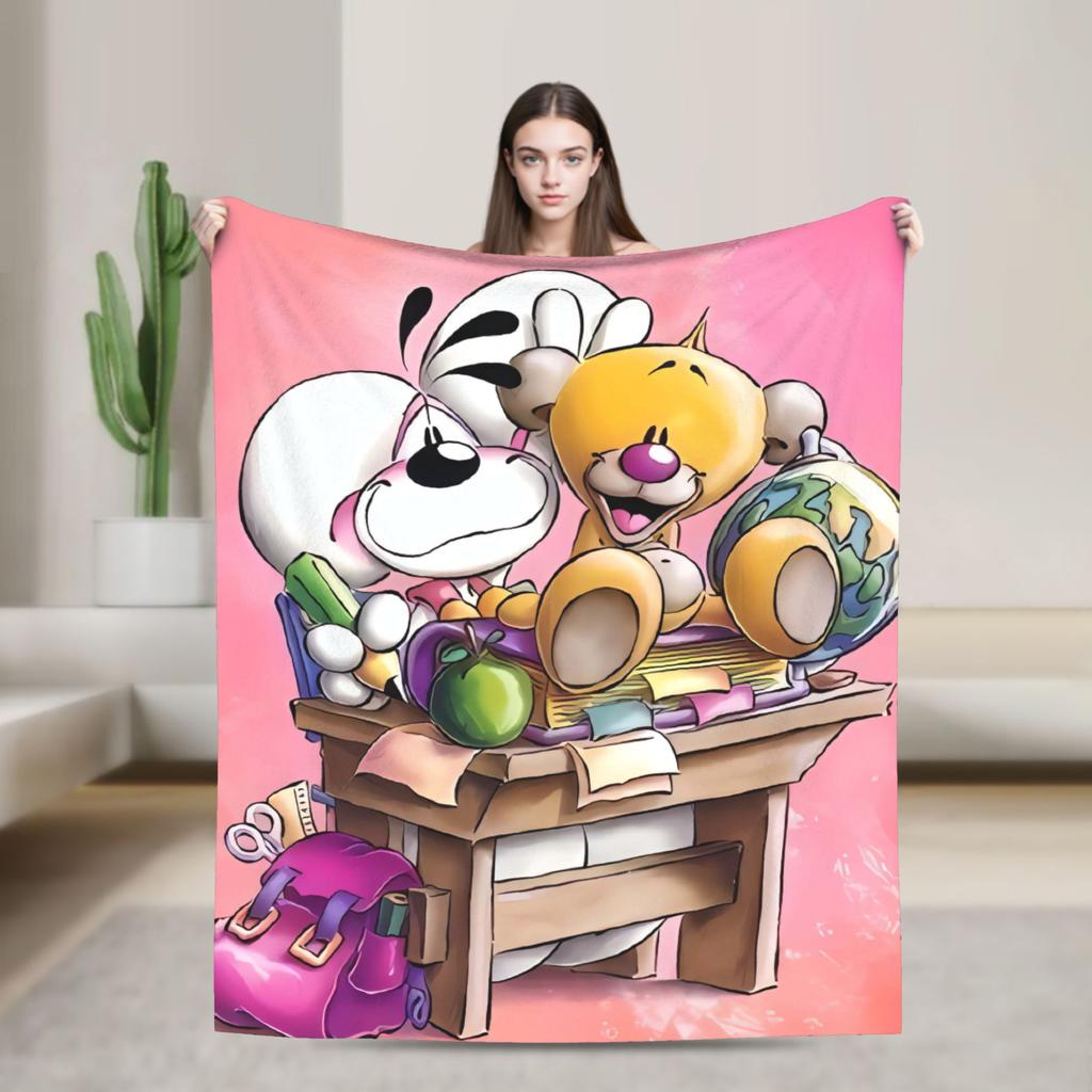 Cartoon Studying Diddl Blanket Quality Super Soft Throw Blanket Winter Boy Girl Living Room Pattern Bedspread