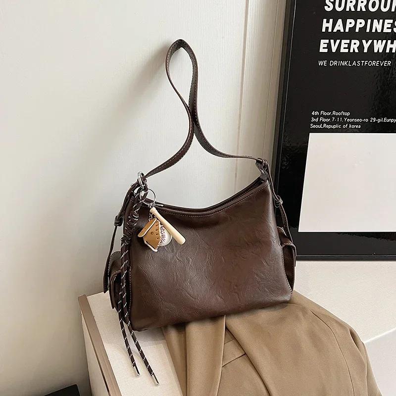 Luxury Feminine Shoulder Hobo Bags Versatile Crossbody High Quality PU Commuting Simple Fashionable New Style