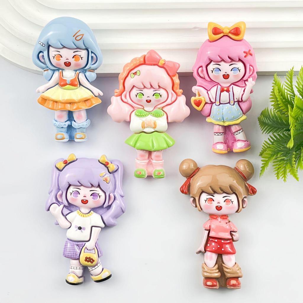 Cartoon DIY Resin Accessories: Skirt Girl Handmade Cream Glue for Hair Clips, Phone Cases, Keychains, and Crocs Buckles.