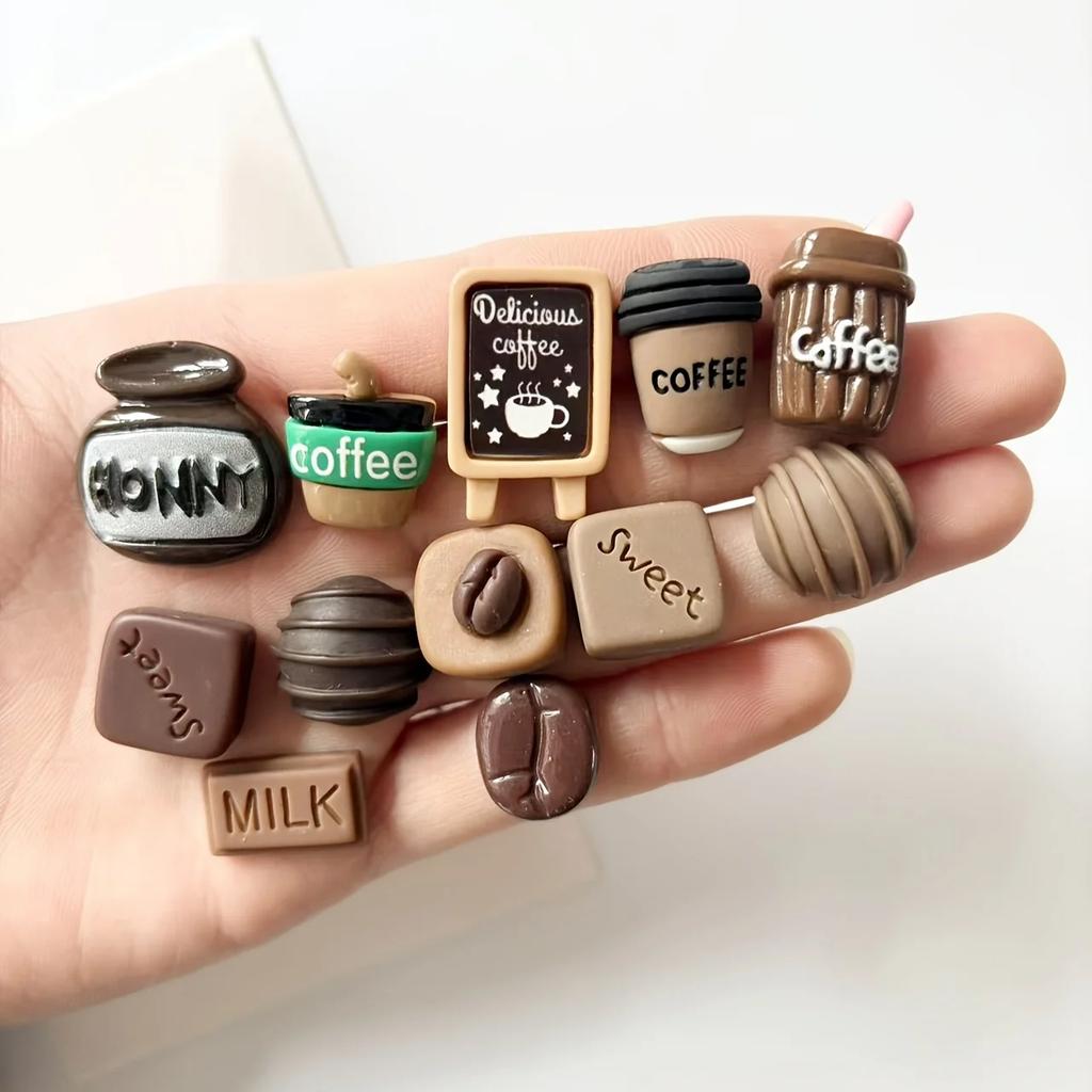12Pcs Mini Coffee Creative Refrigerator Stickers Message Board Fixed Magnet Home Decor