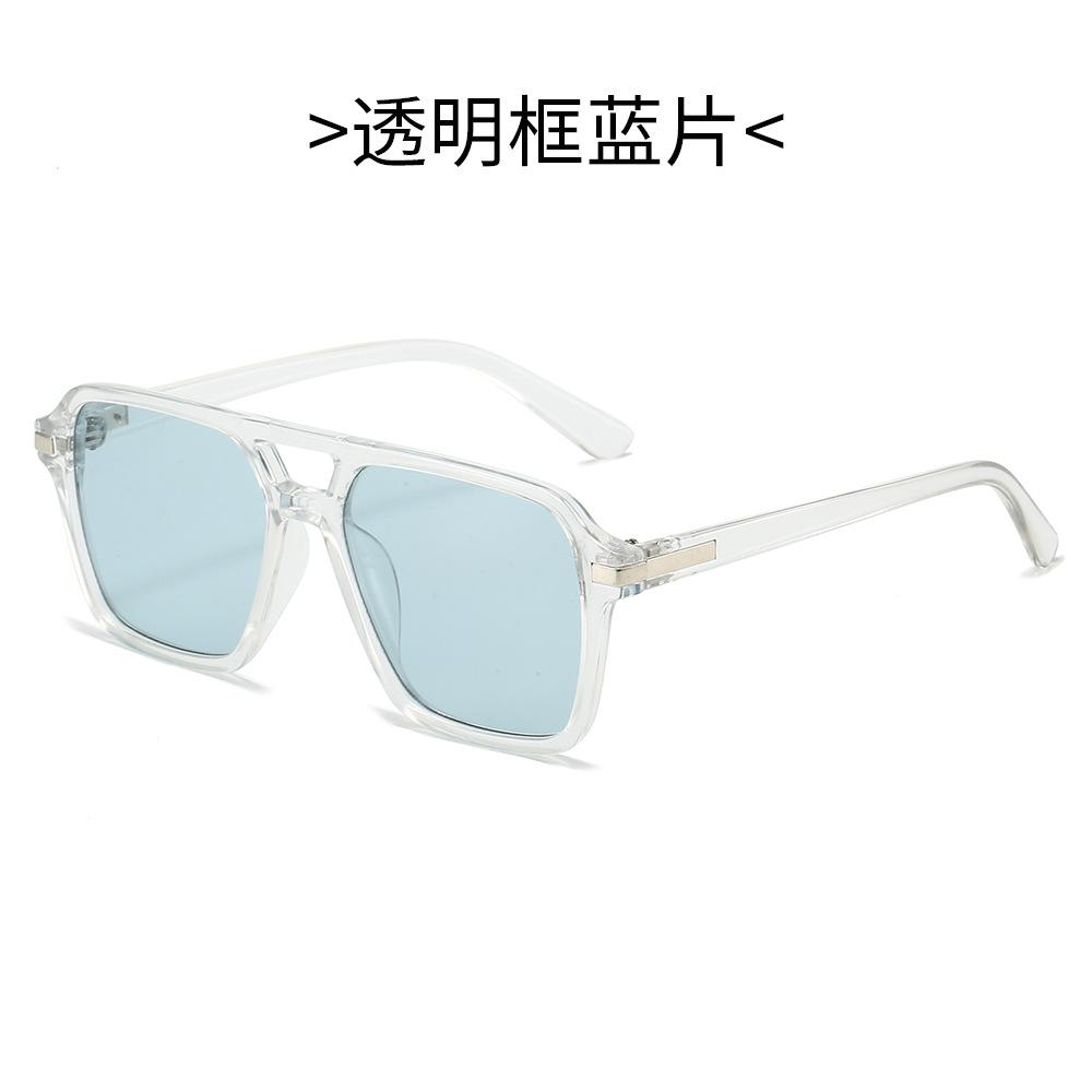 New Retro Pilot Sunglasses for Women Men Double Bridge Square Glasses Trendy Street Style Shades Fashion Sun Glasses