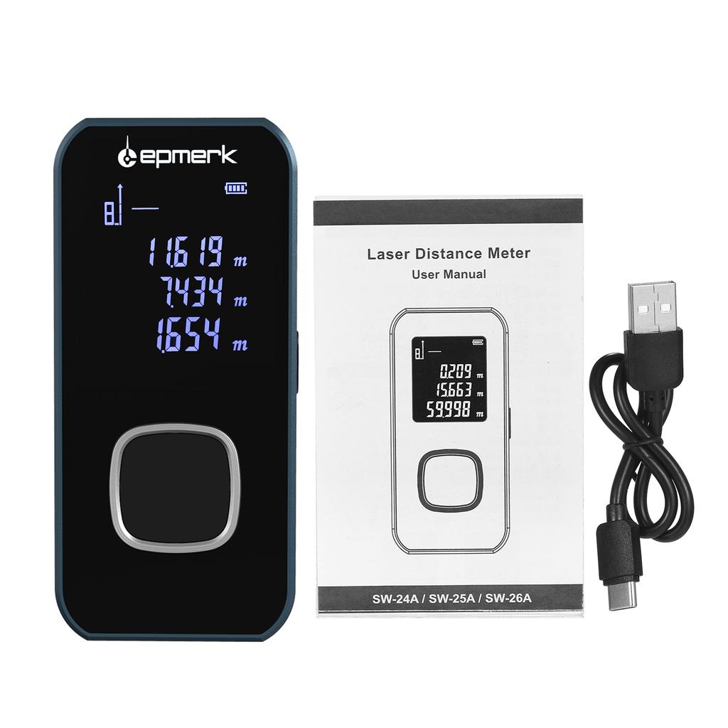 Lepm k 196ftCelsius60m     Measure Digital   Distance Met    Measurement Tool Range Find  with Backlit LCD Electronic Angle Sensor M