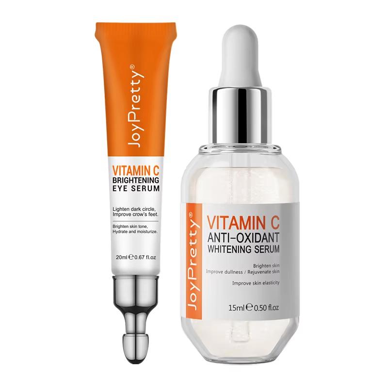 JoyPretty VC Whitening Skin Care Set Anti Dark Circles Eye Cream Spot Remove Hyaluronic Acid Moisturizr Serum Beauty Health