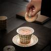 Ceramic San Cai Covered Bowl Hand-painted Thousand Buddha Tea Cup Kung Fu Tea Set Brewing Bowl Tea Cups