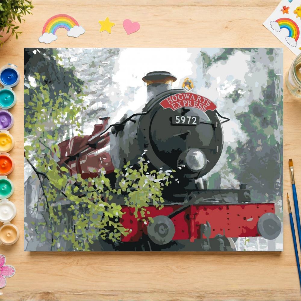 Obraz Do Malowania Po Numerach Z Ramą Express Do Hogwartu W Drodze 70X50 Cm