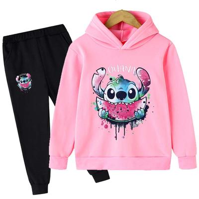 2025 MINISO Stitch Džemperiai+Kelnės Rinkiniai Vaikams 1-16 Metų Kostiumas Berniukams Sportiniai Kostiumai Vaikams Firminiai Sportiniai Kostiumai Mažojo Monstro Džemperiai Viršus + Kelnės 2 vnt. Rinkinys