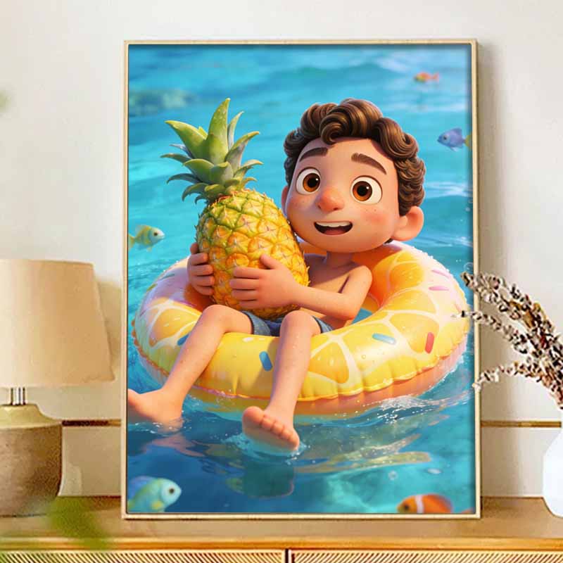 Disney DIY diamond painting 5d full diamond cross stitch Luca pineapple living room bedroom decorative painting