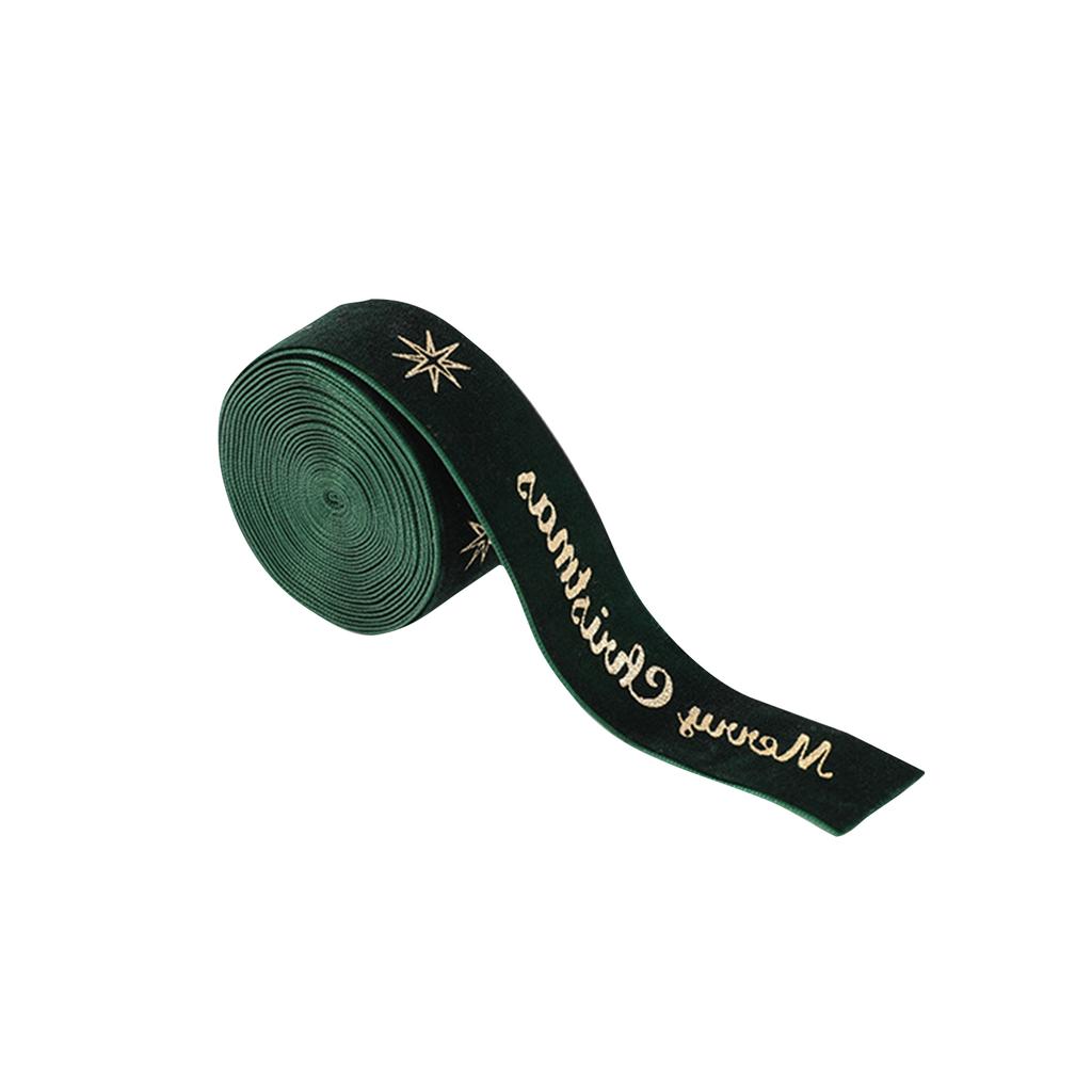 Christmas Ribbon Fabric Bow Gift Wrapping Ribbon Velvet Printed Ribbon Suitable For Holiday Wedding Decoration