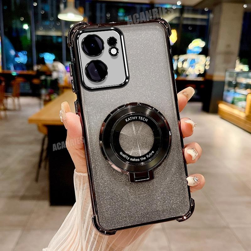 

Reno13f Роскошный градиентный чехол-подставка с гальваническим покрытием для Oppo Reno13 F Fs Reno 13 13f 13fs Ударопрочный силиконовый чехол-подставка Reno13fs 5g Reno13 F 5G