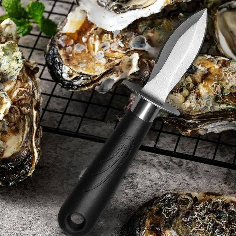 Stainless Steel Scallops Seafood Pry Knife with Handle Oyster Knives Sharp-edged Shell Seafood Dual-purpose Knife Bottle Opener