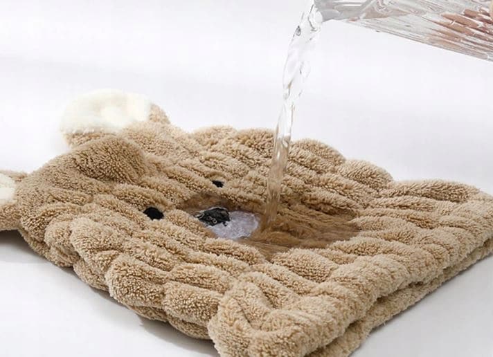 Turban towel cap FOR drying hair microfiber TEDDY BEAR universal (blue)