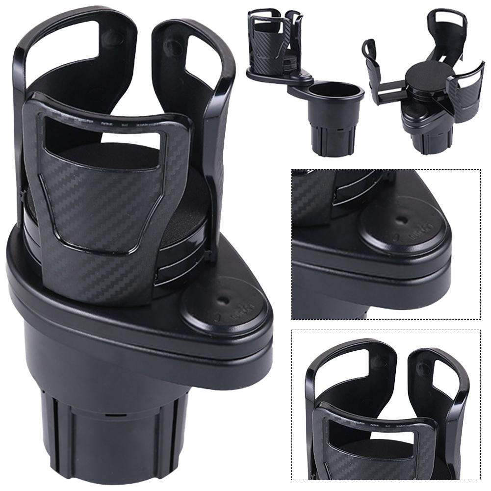 

2 In 1 Car Drink Cup Bottle Holder with Adjustable Base Auto Stand Organizer 360 Rotating Multifunctional Dual Holder Shockproof