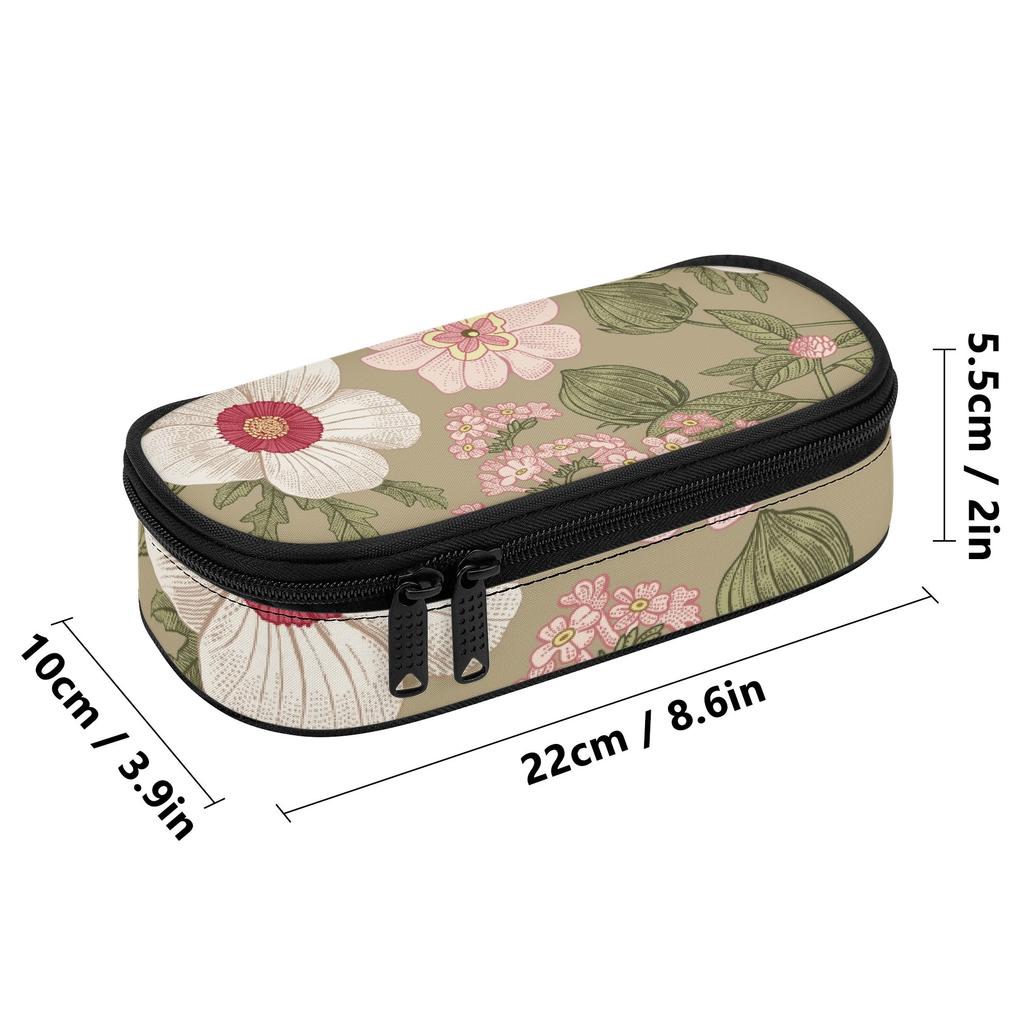 Pen Case Wear Resistant Polyester High Capacity Zipper Closure with Mesh Pocket Removable Divider and Pen Slots for Classroom Use