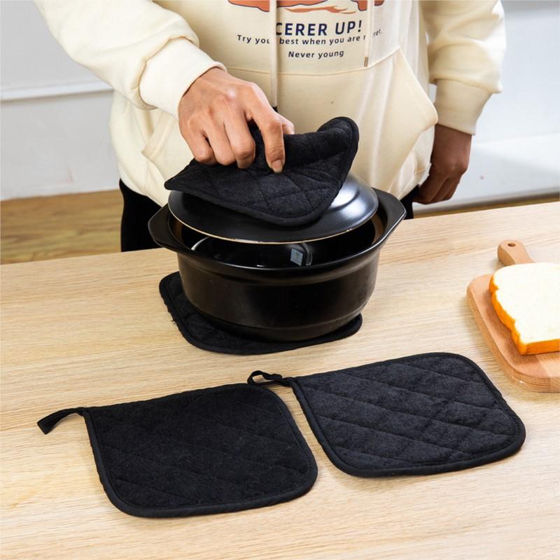 1/2PCS Heat Resistant Towel Pot Holders Cotton Non-slip Mat Holder Hot Pads Table Placemat Accessories Kitchen Baking