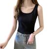 Women's Spring Summer Ice Silk Knit Camisole - Slimming Sleeveless Inner Base Layer with Beautiful Back Design.