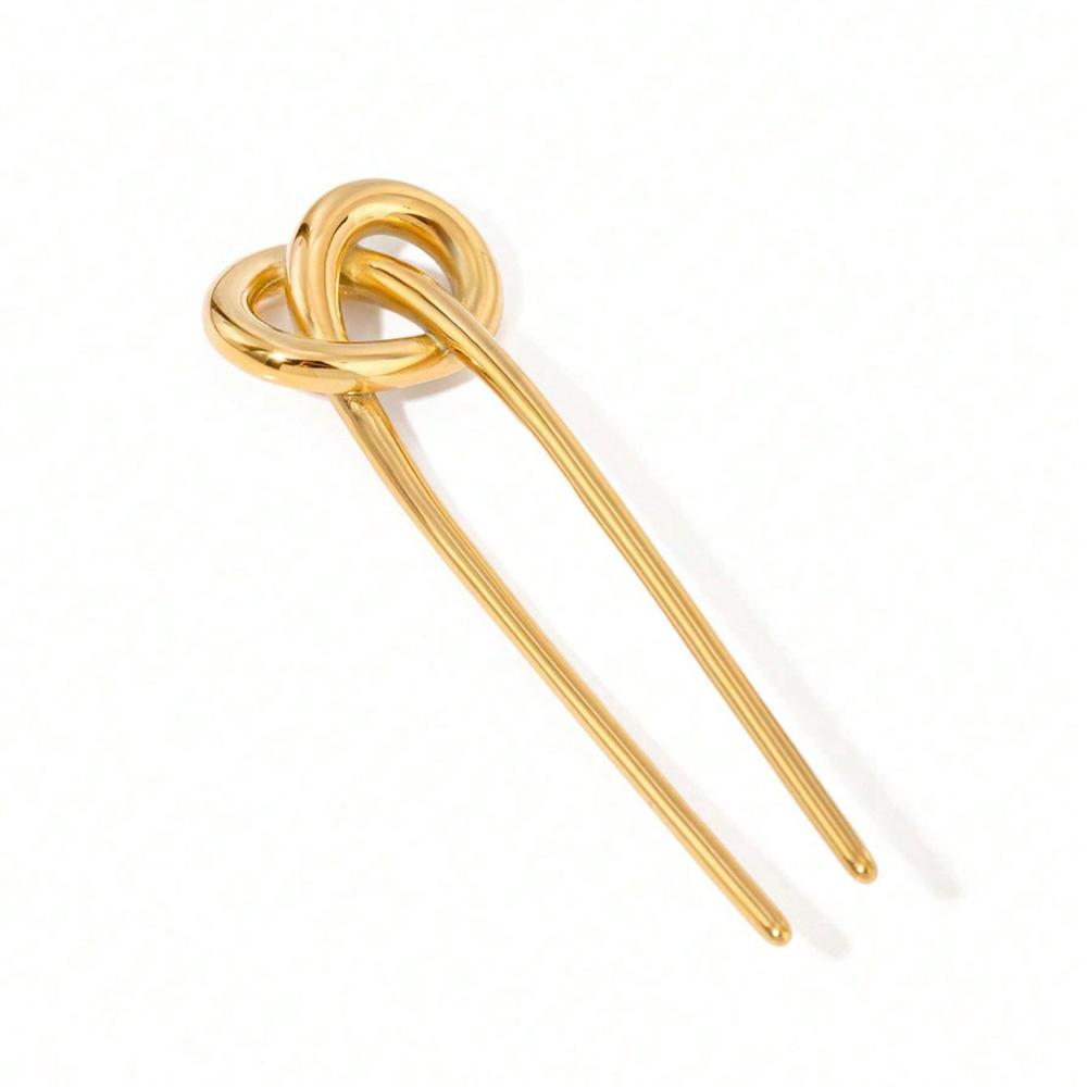 

Metal Alkali Water Knot Women s Hairpin Simple and Versatile Braided Hair Hair Accessories at the Back of the Head золотой