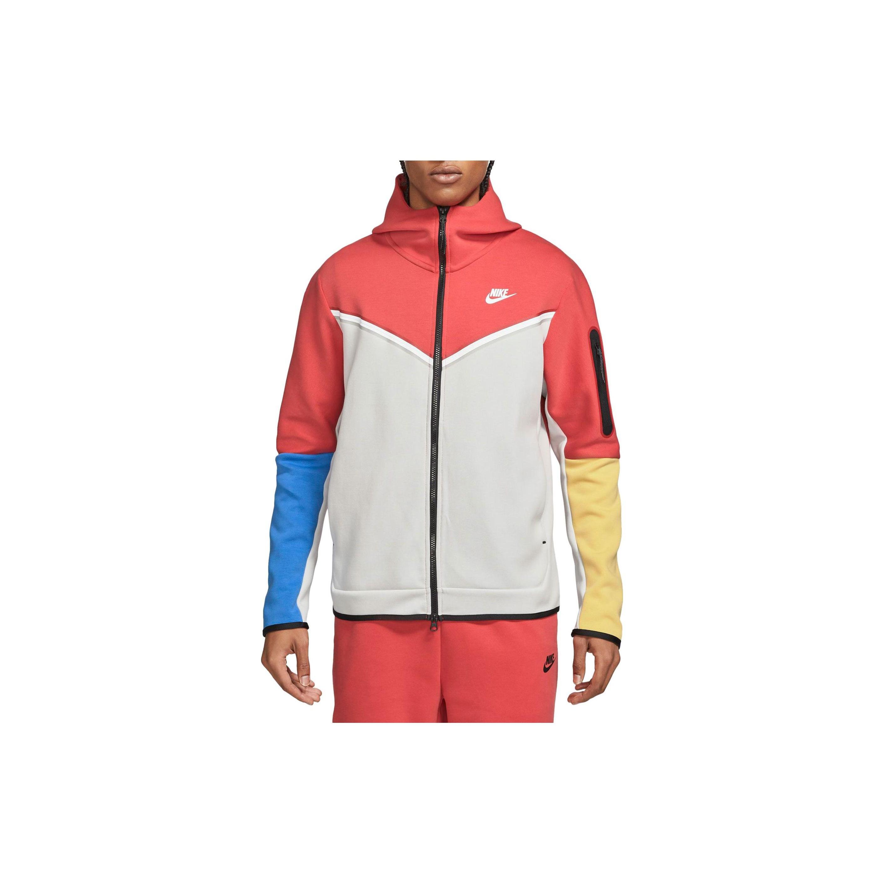 Nike Sportswear Tech Fleece Full-Zip Hoodie Lobster Red White Men s CU4489-605 L