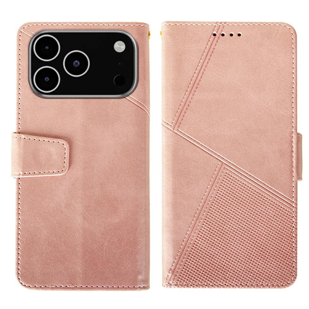 IDEWEI For iPhone 17 Pro Max Case Leather Wallet Phone Cover Stand Calf Texture