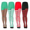 Women Red Black Striped Tights Full Length Tights Thigh High Stocking For Christmas Party Makeup Prom Decoration Cosplay Costume