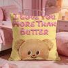 Butter BBears Cute Cushion Cover Premium Comfort Reversible Pillow Cove Two In One Design For Any Room  Car Interior