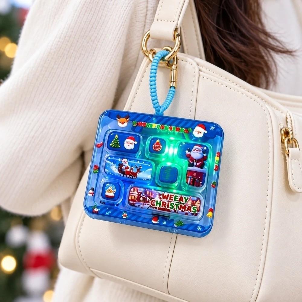 Transparent Dual-Tone Mini Keyboard Pendant 17-Key Keyboard Keychain Desktop Decoration