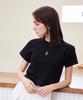 Bajal Va 3D Logo Crop Short Sleeve T-Shirt Black