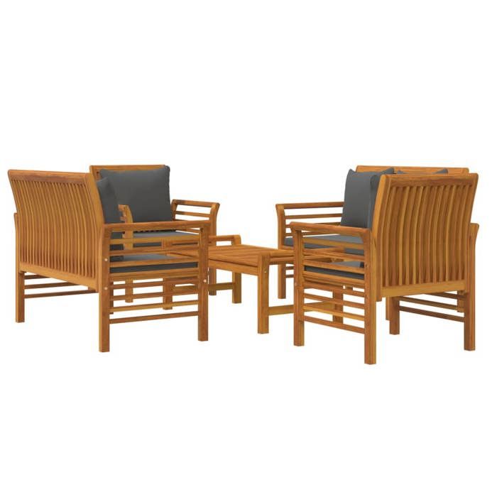 Maison Exclusive - Salon de jardin avec coussins 5 pcs Bois d'acacia solide