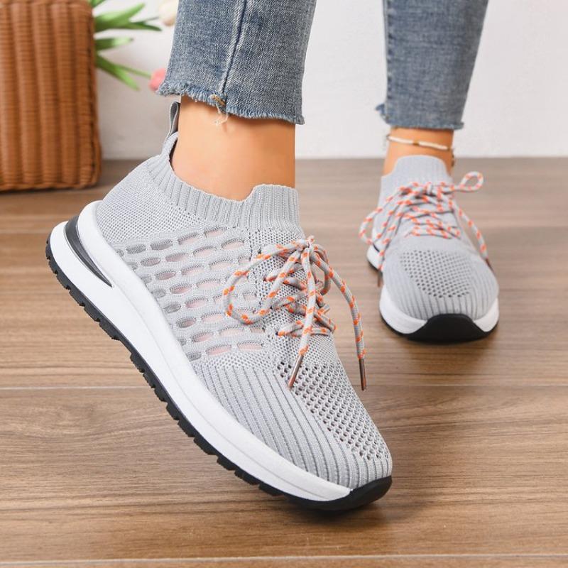 Shoes for Women 2026 Spring Autumn Breathable Mesh Platform Woman Sneakers Fashion Round Toe Solid Lace Up Casual Ladies Shoes