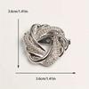 Moda Luxo Cristal Twist Round Silk Scarf Buckle Broches De Seda Clássicos Pins De Roupa De Senhora Requintada