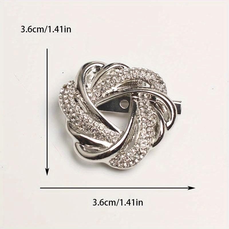 Moda Luxo Cristal Twist Round Silk Scarf Buckle Broches De Seda Clássicos Pins De Roupa De Senhora Requintada