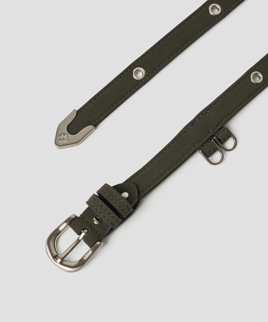 Tudument Eyelet Long Belt Khaki