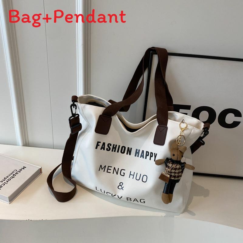 Canvas Tote Bag Womens Casual Large Capacity Shoulder Handbag For School And Daily Use