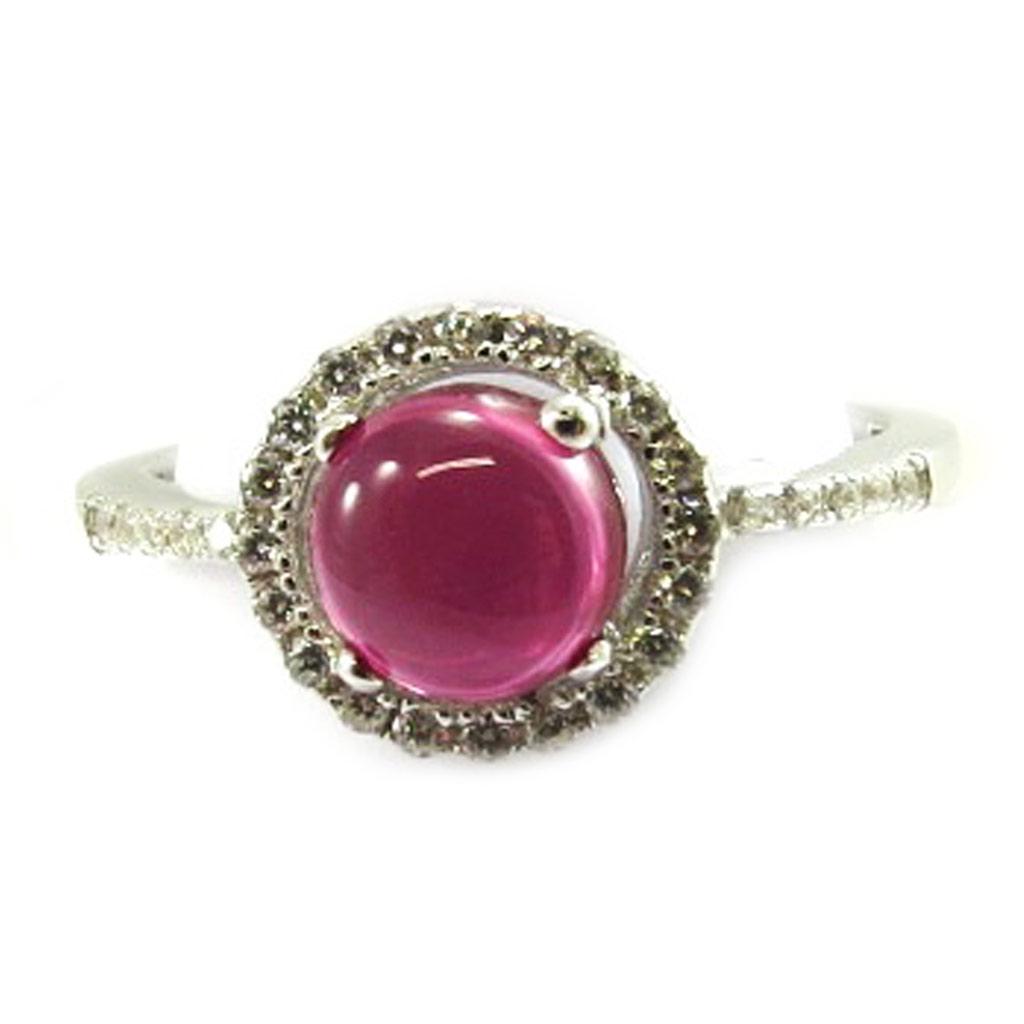 Silver Ring 'Sissi' Ruby White Silver (rhodium) - 10 Mm
