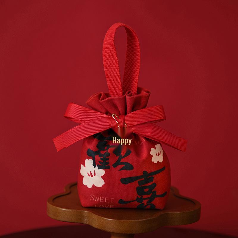 Wedding Candy Box and Bag Set - Reusable Cloth Bag and Empty Box for Wedding Favors and Packaging