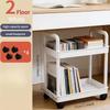 2 Tier Mobile Storage Trolley with Wheels Craft Cart Shelf for Home Kitchen Bathroom Pantry Laundry Garage Workplace Dorm