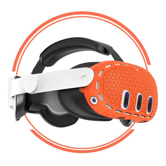 Silicone VR Shell Protective Cover Scratch-Proof Impact Resistant Simple Installation Protective Case for Meta Quest 3
