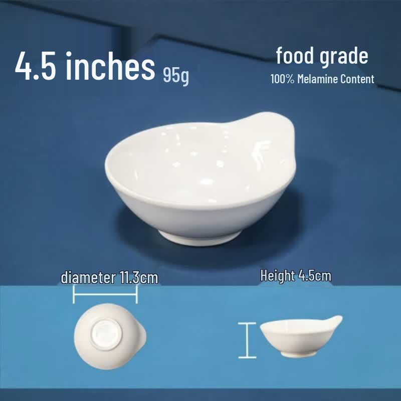 Zhi Shi White A5 Melamine Commercial Bowls (10-Pack)