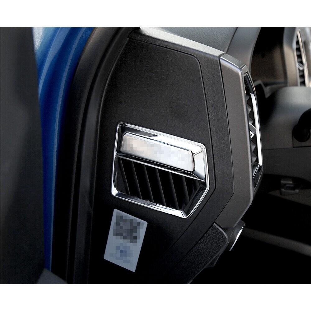 For Ford F150 2015-2020 Chrome Car Inner Side Air Vent Outlet Cover Trim 2PCS