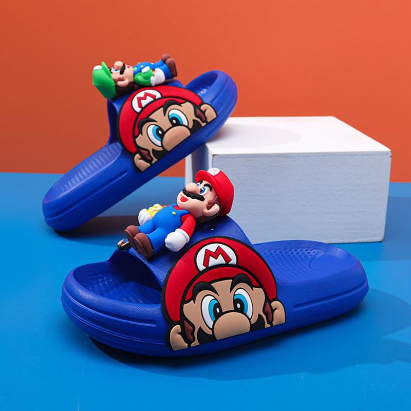 Mario Childrens Sandals Summer Eva Non Slip Cartoon Indoor Flip Flops For Boys And Girls