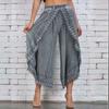 Lace Harem Pant Women Loose Solid Wide Leg Arc-Shaped Cutting Pants Women Lace Long Leggings Oversize