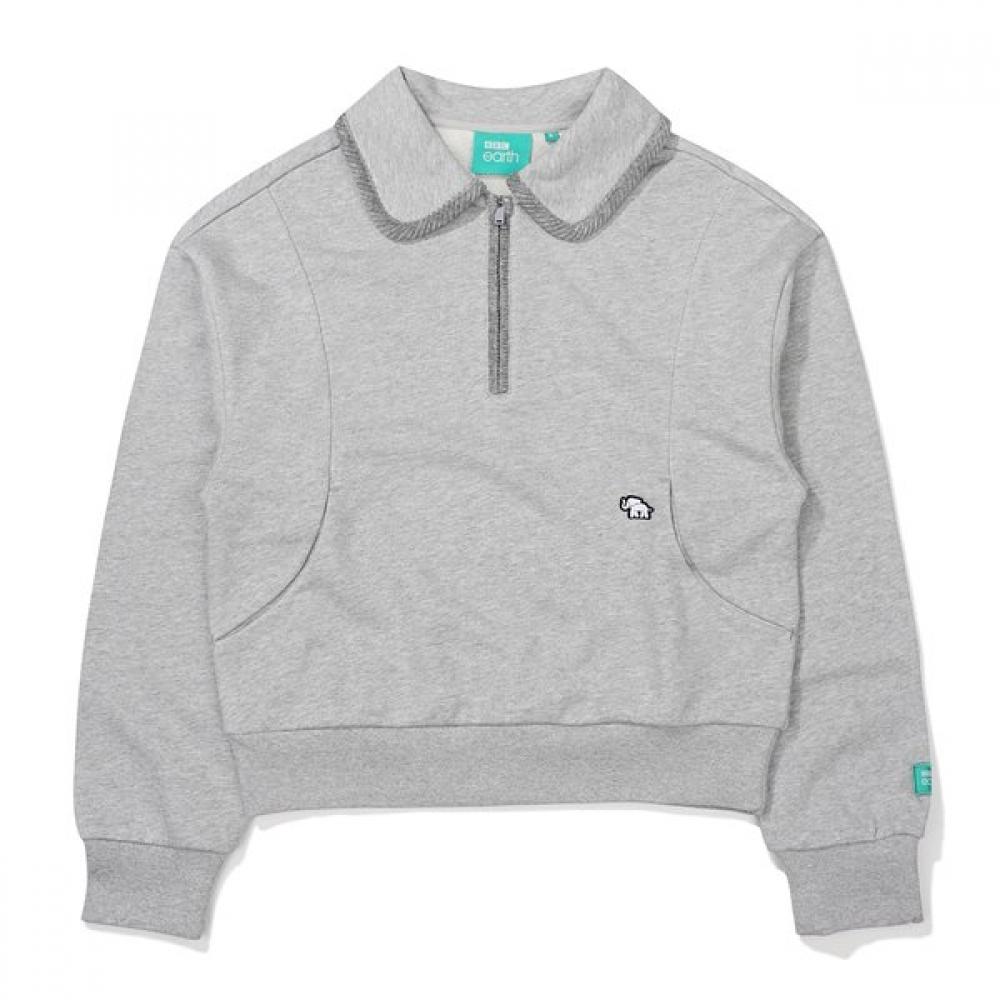 Bbc Earth Women S Half Zip SweatShirt Gray 23fw 090