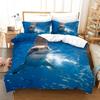 3D Shark Bedding Set Marine Animal Down Duvet Cover 2/3 Pieces Boys Teens Room Quilt Cover Luxury Soft Quick Drying Bed Cover