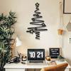 Metal Christmas Tree Wall Decoration Modern Minimalist Black Abstract Tree Wall Art Home Office Living Room Bedroom Wall Hanging Ornament