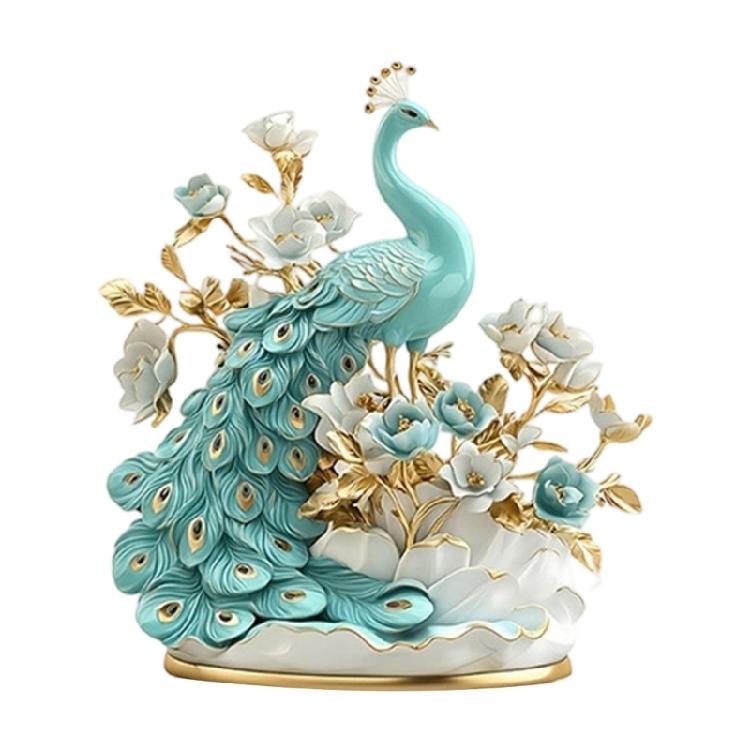 Acrylic Peacocks Statue Figurines Table Centerpieces Animal Figurines Sculptures Table Ornament for Home Office Decors