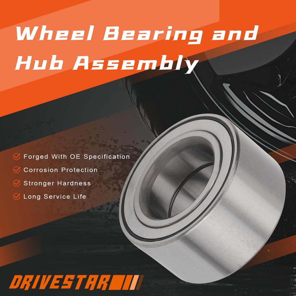 DRIVESTAR 510056 Front Wheel Hub Bearings 2000-2011 Ford Focus 2011-2013 Mazda 2,2011 2012 2013 Ford Fiesta (Pair)