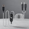 Portable MIDI to USB Converter 5 Pin MIDI Adapter Cable Durable MIDI Interface Cable