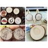 ABWR-40er-Pack Unfertige Holzscheiben Schlüsselanhänger Rohling Handbemalter Holzschlüsselanhänger Kreativer Weihnachtsanhänger DIY Holzschlüsselanhänger